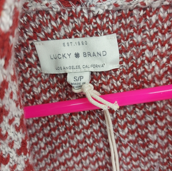 Lucky Brand Cardigan Cotton Aztec Bohemian open Front Cardigan Size Small - Picture 3 of 6